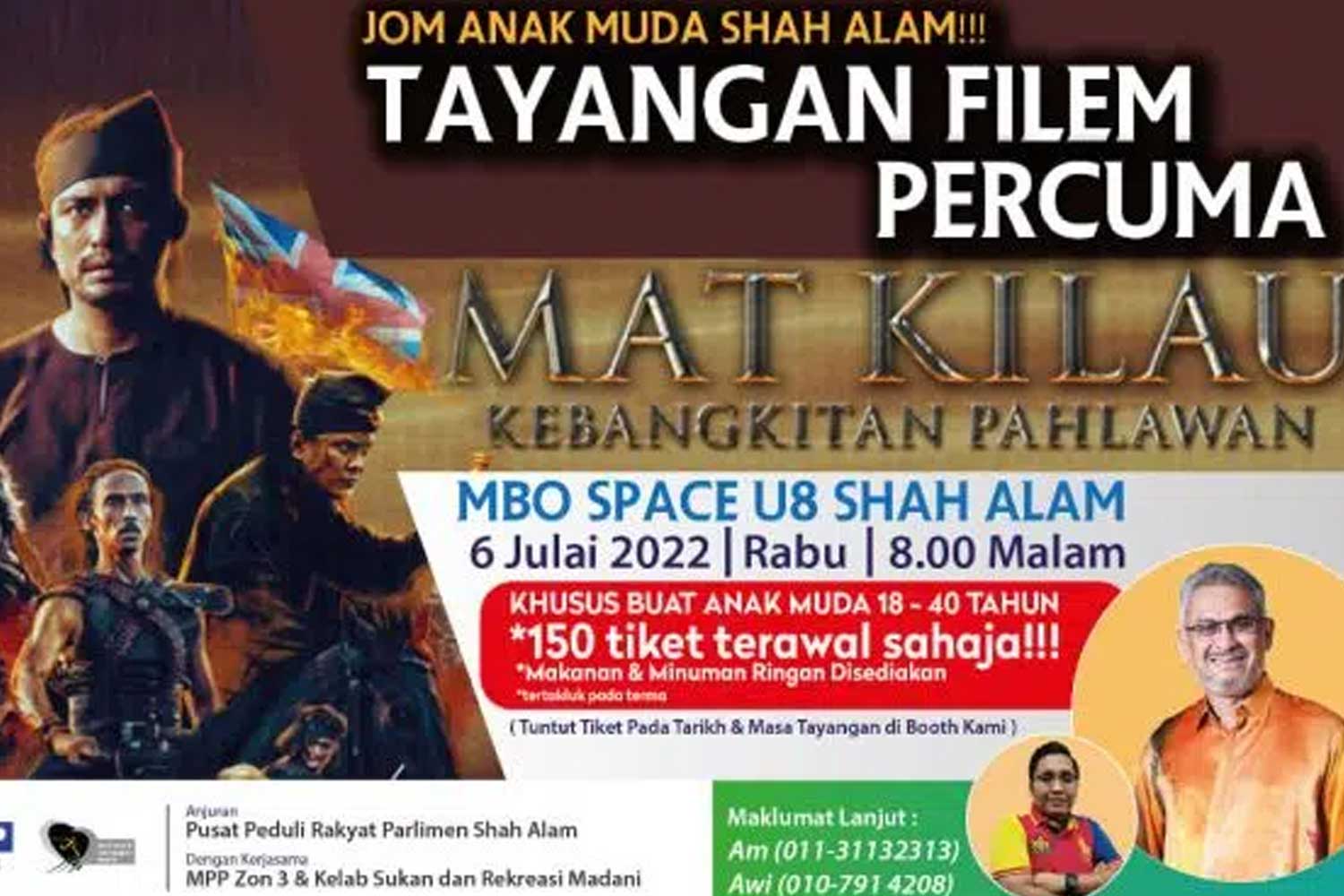 Khalid Samad belanja 180 orang Shah Alam tonton Mat Kilau