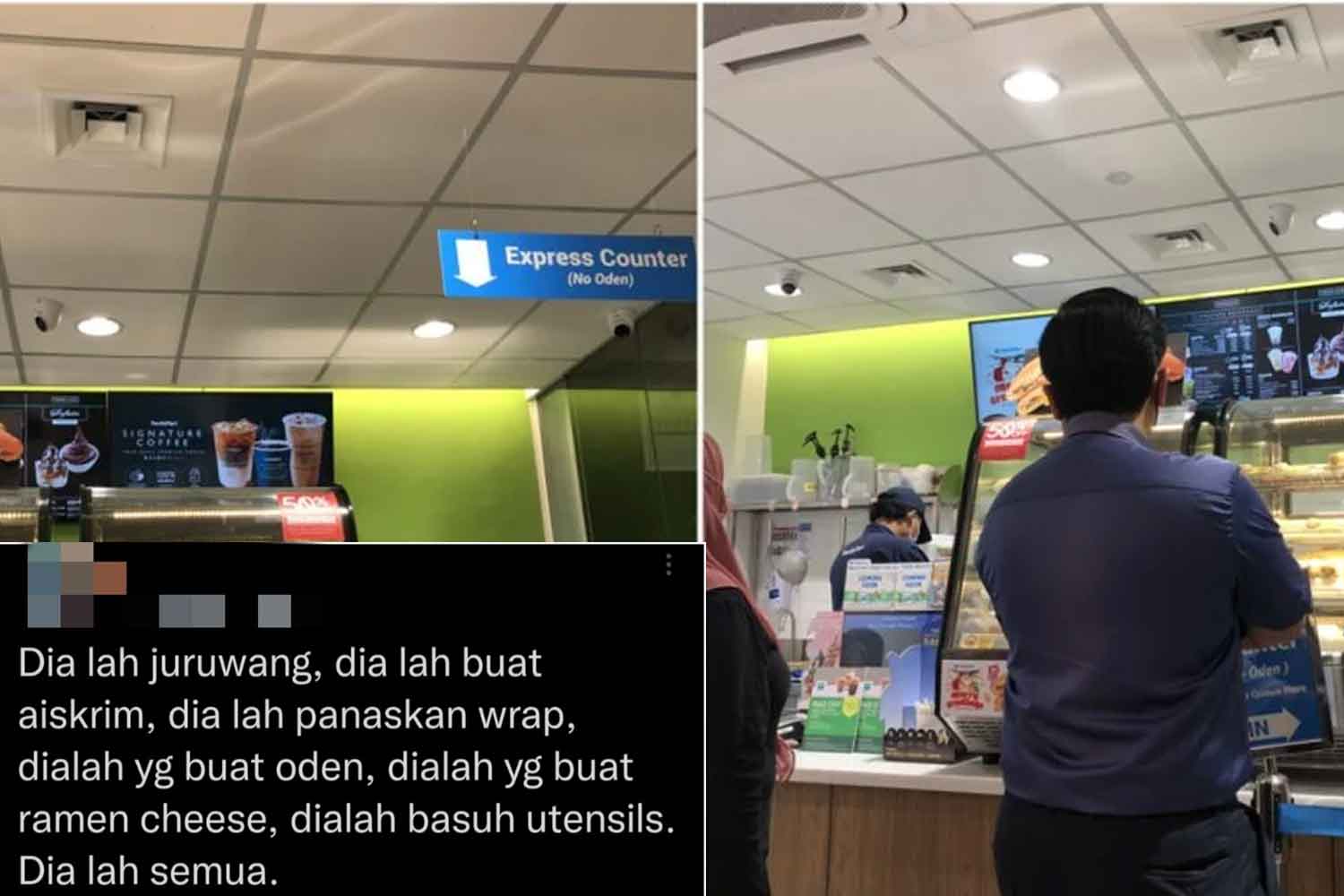 Pelanggan beratur panjang, wanita persoal mana pekerja lain? "Nama dah family.."